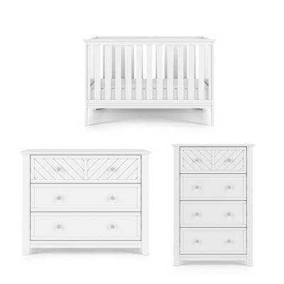 Child Craft Atwood Euro 3-Piece Nursery Set with 3-in-1 Convertible Crib, Dresser, and Chest
