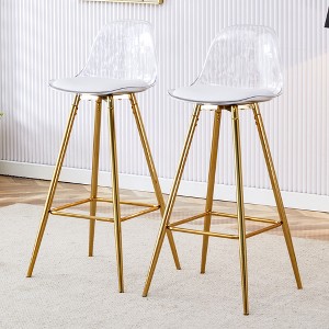 VYNXARIA Modern comfortable upholstered bar chairs,stylish design bar chairs for dining room, kitchen, terrace ,living room ,Gold - 1 of 4