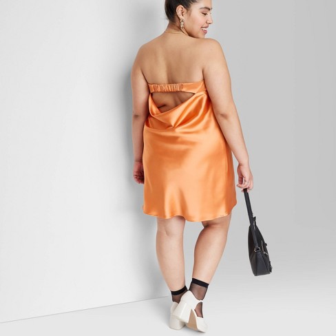 Women's Satin Tube Dress - Wild Fable™ Light Orange Xxl : Target