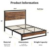 Whizmax 12 Inch Bed Frame with Headboard and Footboard, Heavy Duty Slats Support with Under Bed Storage, Non-Slip, Easy Assembly, Rustic Brown - 2 of 4
