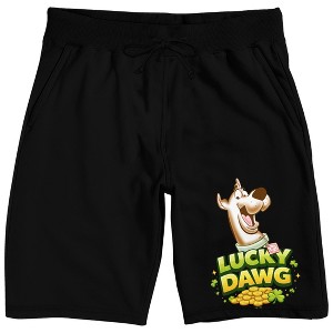 Scooby-Doo Men's Lounge Shorts Lucky Dawg Left-Leg Graphic Elastic