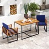 Tangkula 3 Piece Outdoor Dining Set 2 Acacia Wood Armchairs w/ 43.5 Inch Dining Table - 2 of 4