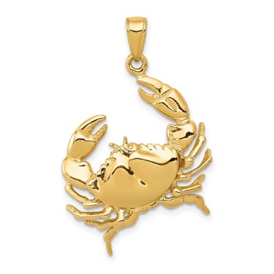 Black Bow Jewelry 14k Yellow Gold Stone Crab Pendant