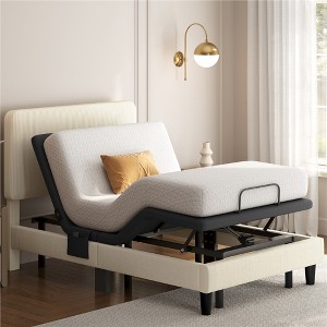 Yaheetech Upholstered Adjustable Bed Frame with Independent Head andFoot Incline - 1 of 4