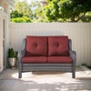 Gymojoy Outdoor PE Wicker Sofa Loveseat Sofa with Soft Cushion - 4 of 4