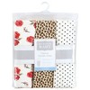 Hudson Baby Infant Girl Quilted Cotton Swaddle Wrap 3pk, Rose Leopard, 0-3 Months - 2 of 4