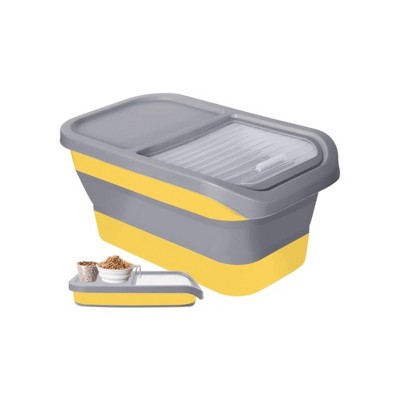 Wonder Meadow - Sliding Lid Collapsible Dog Food Container Gray-yellow ...