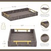 Cheung's Ausel Crinkled Gloss Pattern Tray with Gold Handles - Dark Gray - 2 of 4