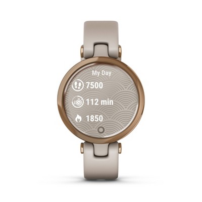 Garmin Lily Smartwatch - Rose Gold with Light Tan Case and Band