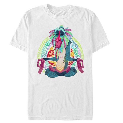 Men s Lion King Rafiki Geometric Rainbow T Shirt White 3X Large