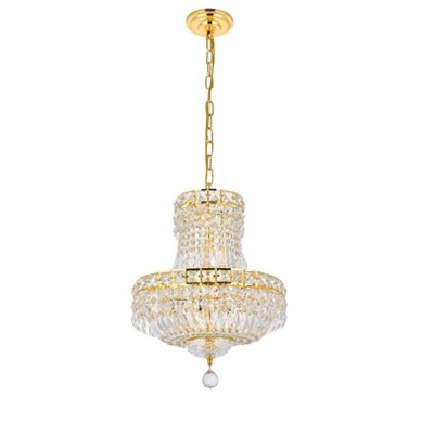 Gold 6-Light Pendant with Clear Royal Cut Crystal