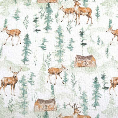 Christopher Forest White Cotton Reversible Full Quilt Set