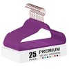 VECELO 25/30/50/60/100 pk Velvet Clothes Hangers Non Slip & Space-Saving Clothes Hangers with Finger Clips & Tie Rack 9 Color - 2 of 4