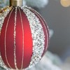 TopComfy Decorative Object Glass Christmas Ball Ornaments Set of 4 for Holiday Tree Decor, Red, 4.7"*4.7"*4.7" - 2 of 4