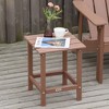 Outsunny Patio Side Table, 18" Square Outdoor End Table, HDPE Plastic Tea Table for Adirondack Chair, Backyard or Lawn - 2 of 4