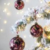 NAYSAYE Party Decoration and Accessories Set of 4 Glass Christmas Ball Ornament for Holiday Celebration, Red, 4.7"*4.7"*4.7" - 4 of 4
