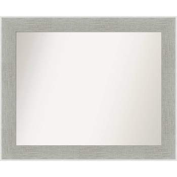33" x 27" Non-Beveled Glam Linen Gray Wall Mirror - Amanti Art