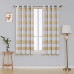 Deconovo Striped Thermal Insulated Grommet Curtains (2 Panels) - 1 of 4