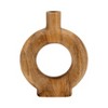 Mango Wood Decorative Vase - Round Hollow Design - Rustic Minimalist Table Decor - Ideal for Living Room, Bedroom & Office - 3 of 4
