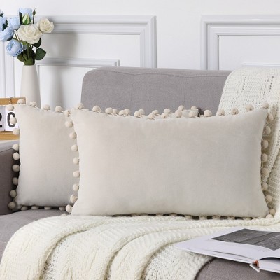 Trinity 2 Pieces Ribbed Stripe Faux Fur Plush Decorative Throw Pillow  Covers : Target