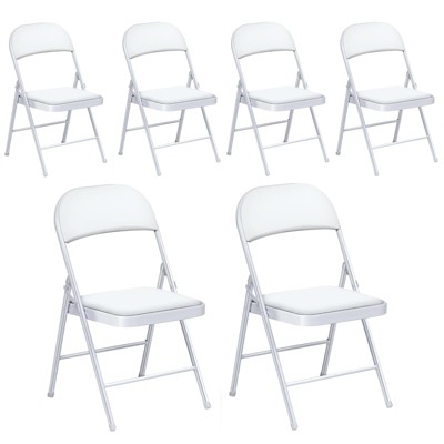 Skonyon 6 Pack Folding Chairs Portable Padded Office Kitchen Dining ...