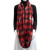 Wrapables Lightweight Winter Holiday Christmas Scarf, Reindeer Plaid Red - 3 of 4
