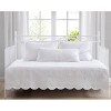 Laura Ashley 39" X 75" La Solid Trellis Daybed Cover Set White: Quilted Bedding with Shams & Pillow - 2 of 4