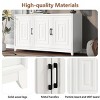 Modern MDF TV Stand for 55 Inch TV,Storage TV Stand with Adjustable Shelves,TV Stand with Wood Legs and Doors for Living Room-Coolbibila - 3 of 4