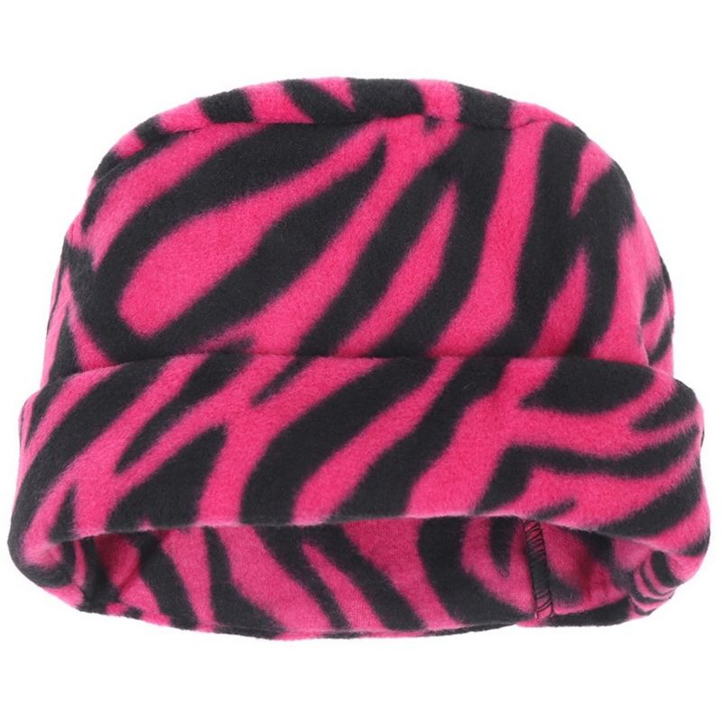 Women's Black And Pink Fleece Zebra Print 3-Piece Gloves Scarf Hat Winter Set, 3 of 5