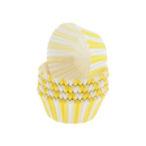 Unique Bargains Stripes Print Disposable Baking Cups Greaseproof Paper 1.97"x1.18" 100 Pcs - 1 of 4