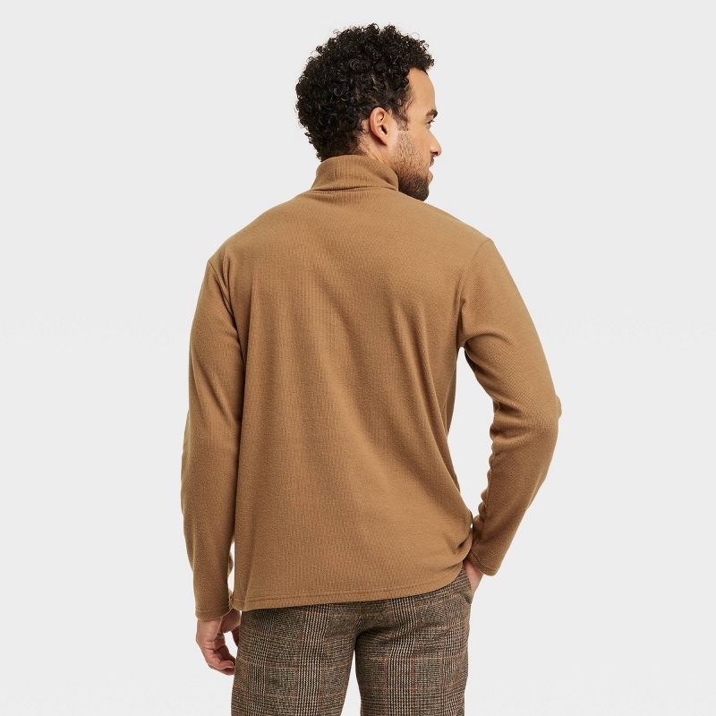 Houston White Adult Long Sleeve Turtleneck T-Shirt - Brown, 2 of 4
