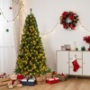 Angel Sar 6ft Pre-Lit Christmas Tree with 150 Warm LEDs, 1050 Branches, DIY Fluffing, 8 Lighting Modes, PVC Artificial Tree with Metal Base, Green - 4 of 4