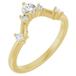 Pompeii3 1/2Ct Diamond V Shape Contour Wedding Guard Ring Lab Created 14k Gold - 1 of 2