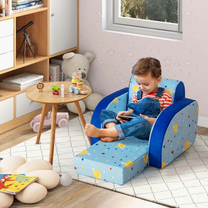 Costway 3-in-1 Convertible Kid's Sofa Multifunctional Flip-out Lounger Bed Armchair, 5 of 11