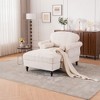43.3''W Chenille Oversized Chaise Lounge Armchair with Wide Seat, Lazy Sleeper, and Rubber Wood Legs for Living Room and Bedroom - 2 of 4
