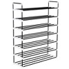 vidaXL Shoe Rack with 7 Shelves Metal and Plastic Black Storage Stand - 7 - 2 of 4