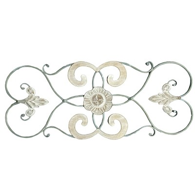 VIP Metal 29.5 in. White Scrollwork Wall Art