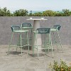 Christopher Knight Home Dee 29" Outdoor Aluminum Barstools with Rope-woven Scallop-shaped Backrest (Set of 4) - 2 of 4