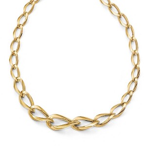 Black Bow Jewelry 14k Yellow Gold Graduated Fancy Twisted Link Necklace, 17.5 Inch - 1 of 4