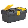 Stanley Tools 16-In. Portable Plastic Tool Box with 2 Lid Organizers, 016011R in Black - image 4 of 4