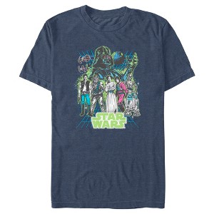 Men's Star Wars: A New Hope Neon Grid Poster T-Shirt - 1 of 4