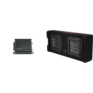 Kicker 49DL7TDF122 Dual Down Firing L7 Thin 12" Enclosure and CXA8001 Mono Amplifier Bundle - 1 of 4