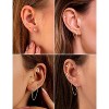 Gold Plated Flat Back Earrings Set for Cartilage - Huggie Hoop Stacks with Dangle Chains & Small Studs, Hypoallergenic - 4 of 4