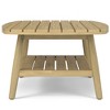43" Solid Acacia Wood Outdoor Coffee Table with Slatted Top and Open Shelf, Ideal for Patio or Backyard - 3 of 4