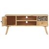 vidaXL TV Stand Natural Mango Wood with Black Accents - 4 of 4