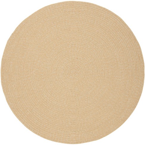 Safavieh Braided Collection BRD903M Hand-Woven Border Wool and Cotton Area  Rug, 3' Round, Ivory/Blue : : Home