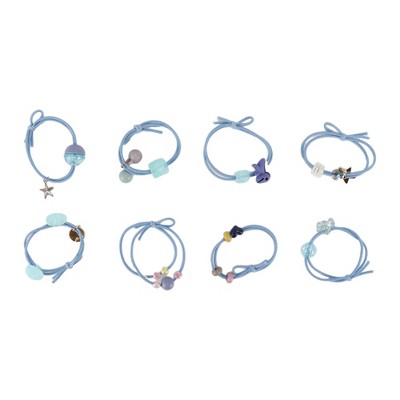 Unique Bargains Women's Fashion Cute Hair Ropes Sky Blue 8 Pcs