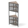 XIYUYEU 5-Tier Corner Open Shelf Bookcase Storage Shelf with Metal Mesh Door, Kitchen - 2 of 4