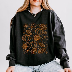 Simply Sage Market Fall Decorations Outline Lightweight Garment Dyed Sweatshirt - 1 of 4