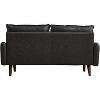 Modern Sofa Leather Couch with Wooden Legs for Living Room Office - 3 of 4